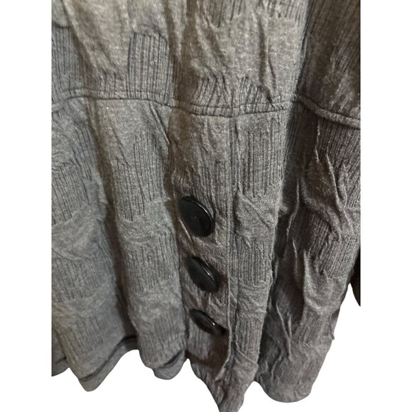 Ali Miles Womens XL Textured Cowl Neck Pullover Sweater With Button Details Gray - Picture 2 of 5